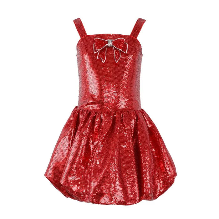 LOLA AND THE BOYS: RUBY SEQUIN BUBBLE DRESS