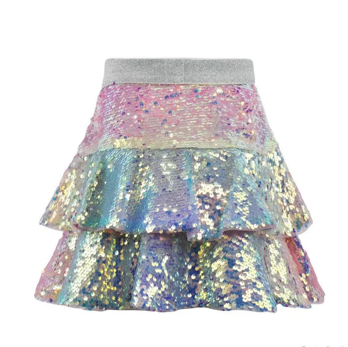 Lola and the Boys: Sequin Ombre Ruffle Skirt