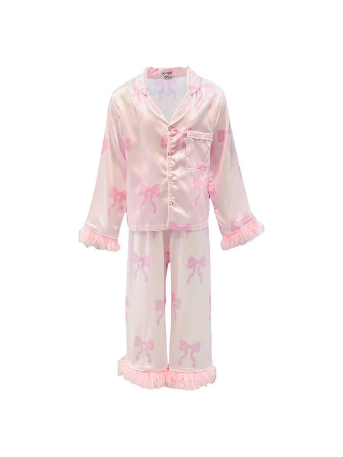 LOLA AND THE BOYS: PRETTY IN BOWS SILK SET