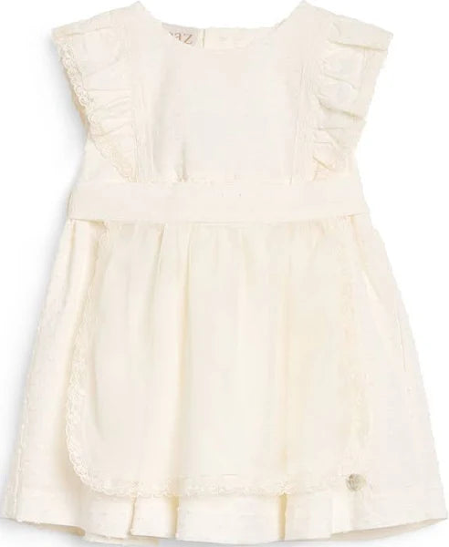 PAZ RODRIGUEZ: “CEREMONIA V25” Elegant Cream Dress with Apron