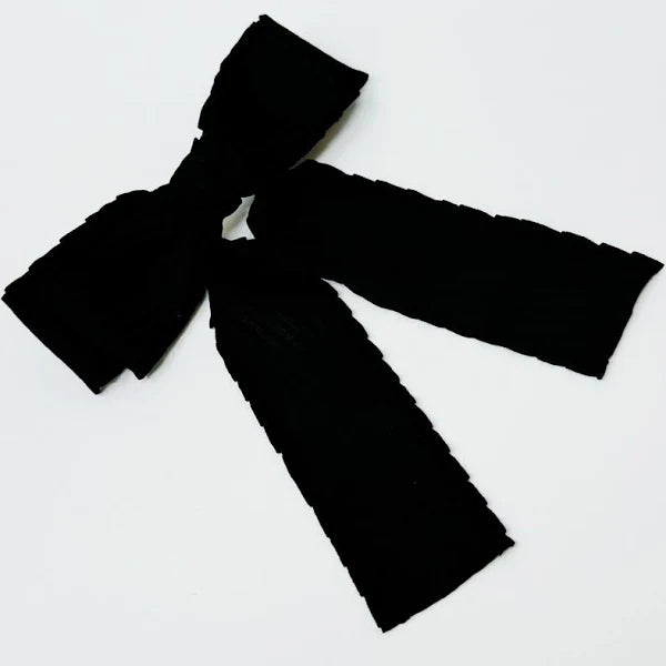 ELLISON + YOUNG: FRILLED AND TEXTURED DOUBLED BOW HAIR CLIP