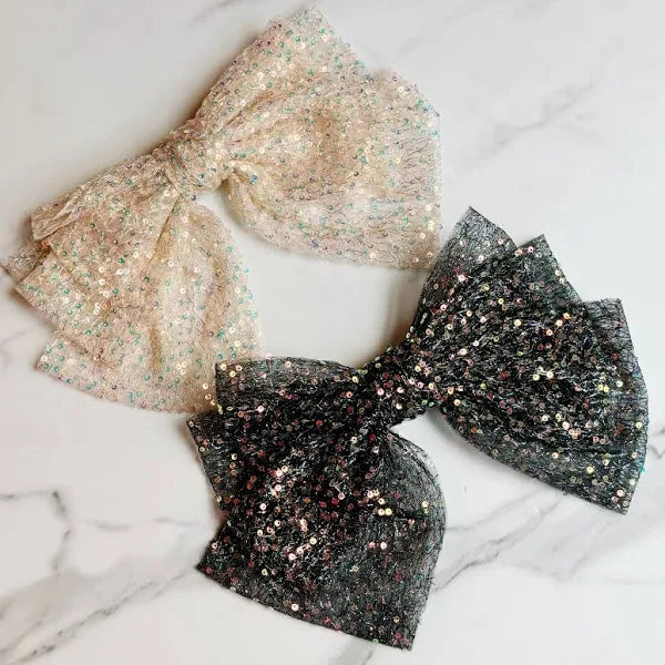ELLISON + YOUNG: GIRLS SHIMMER LOVER BOW HAIR CLIP
