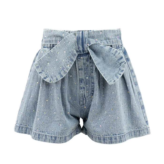 Lola and the Boys: Sparkle Bow Denim Short