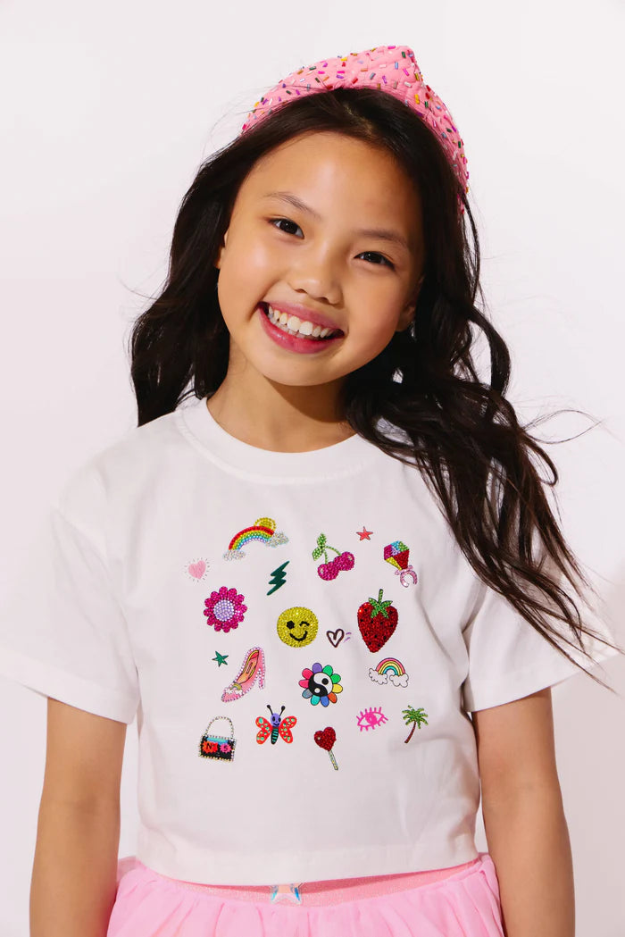 Lola and the Boys: Sparkle Doodle Crop T-shirt