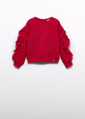 ABEL&LULA: GIRLS SWEATSHIRT WITH TULLE FRILL AND SKIRT