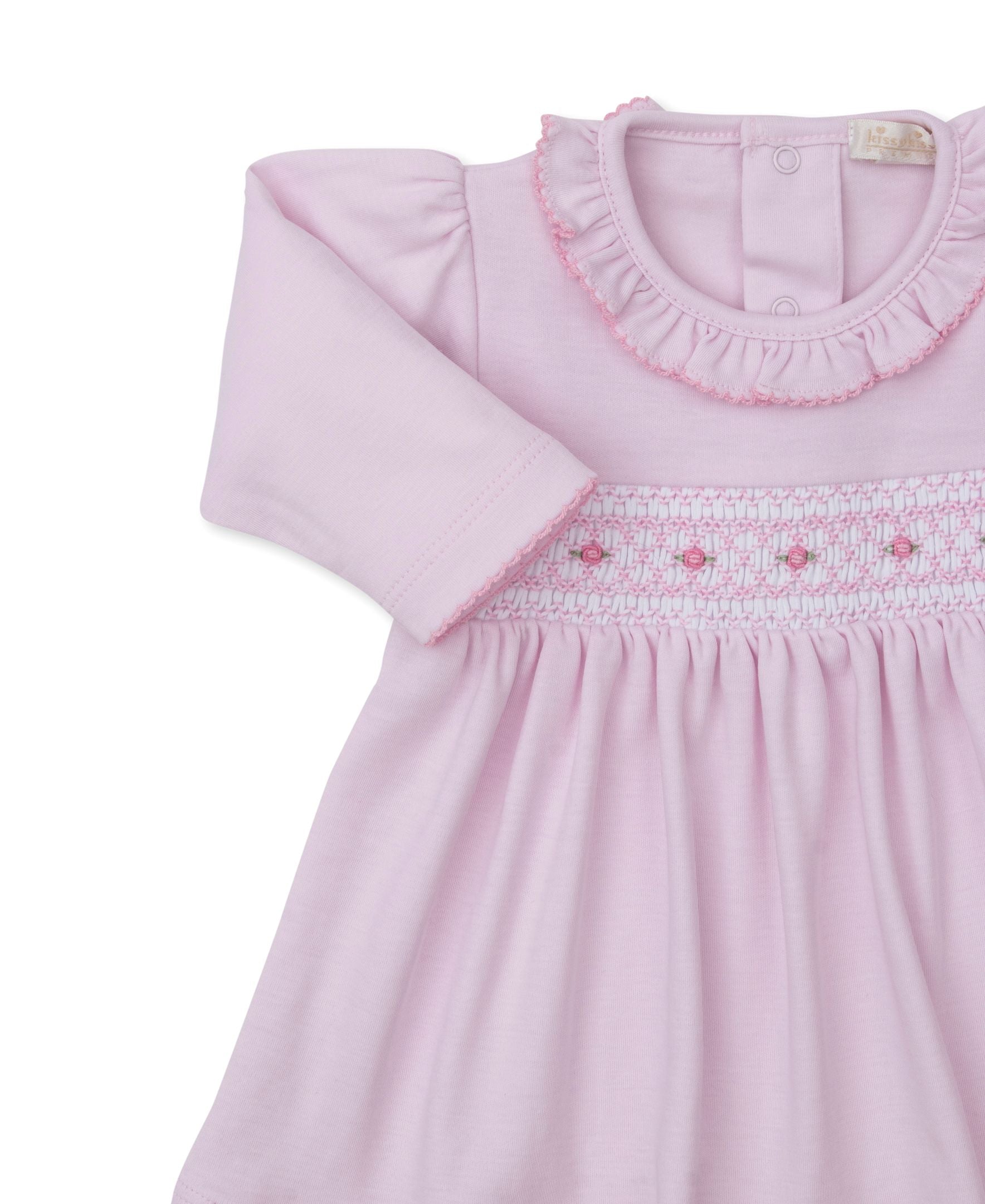 KISSY KISSY: Smocked Knit Dress with Bloomer Set