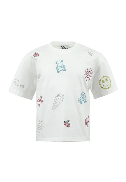 LOLA AND THE BOYS: CRYSTAL DOODLE T-SHIRT
