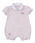 KISSY KISSY: FAIRWAY Infant Girls Pink Stripe Romper