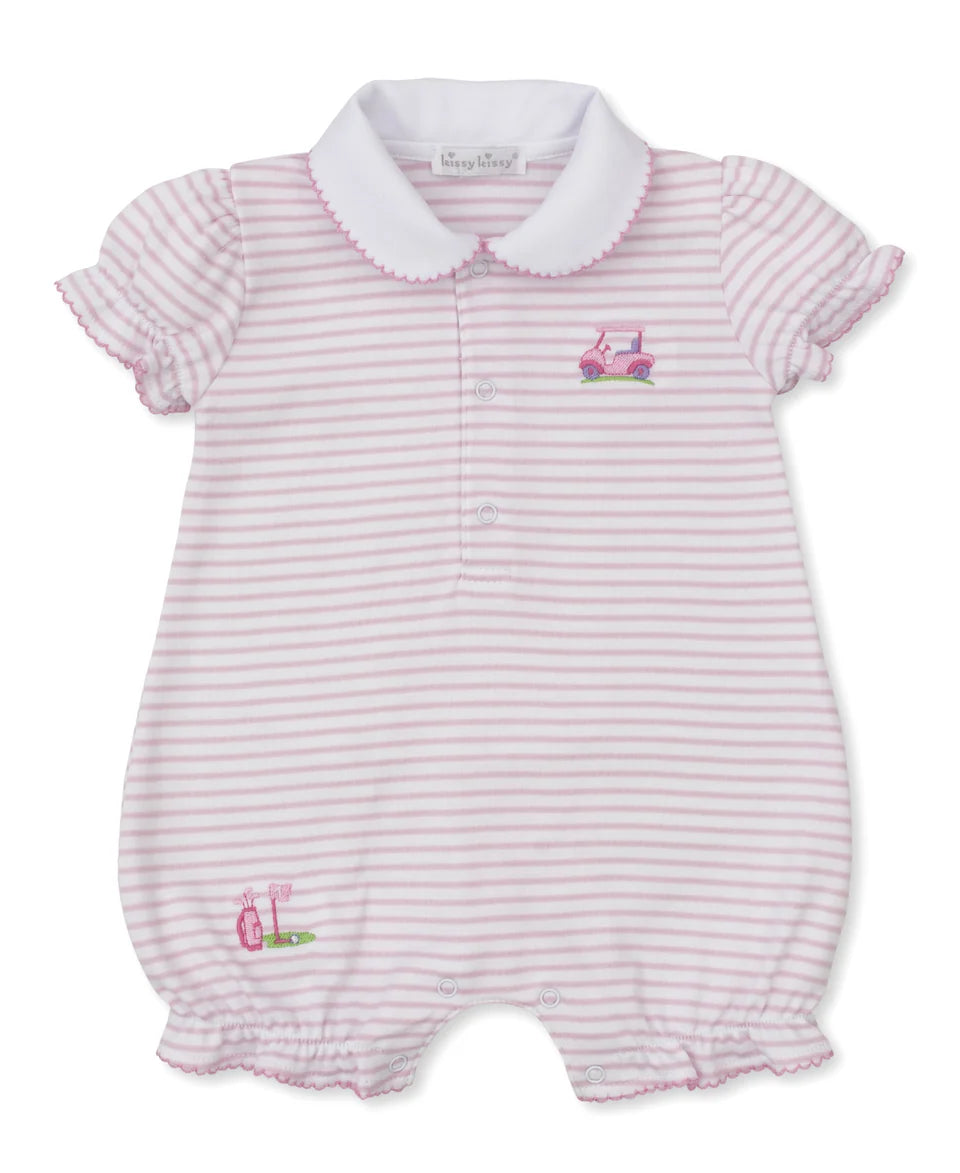 KISSY KISSY: FAIRWAY Infant Girls Pink Stripe Romper