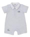 KISSY KISSY: FAIRWAY Infant Boys Blue Stripe Romper