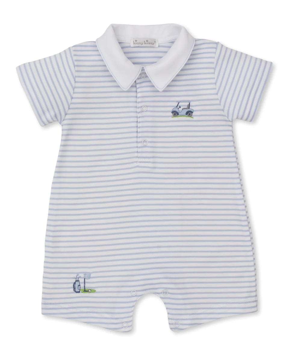 KISSY KISSY: FAIRWAY Infant Boys Blue Stripe Romper