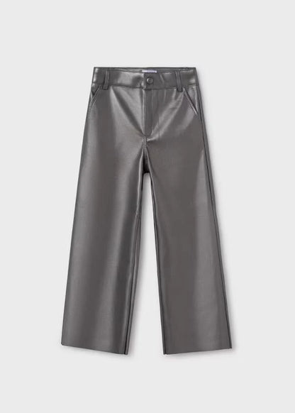 MAYORAL: GIRLS BRONZE FAUX LEATHER SHEEK PANTS