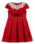 LULI & ME : DELUXE VELVET DRESS RED