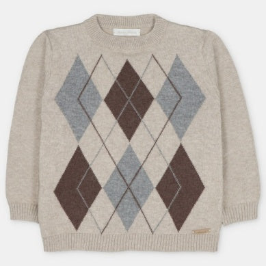 Martin Aranda : Sweater w/Diamons in Sweater Knit Cotton Blend - Onis