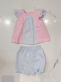 Marco & Lizzy Baby Girl Pink and Blue w/Diaper Cover