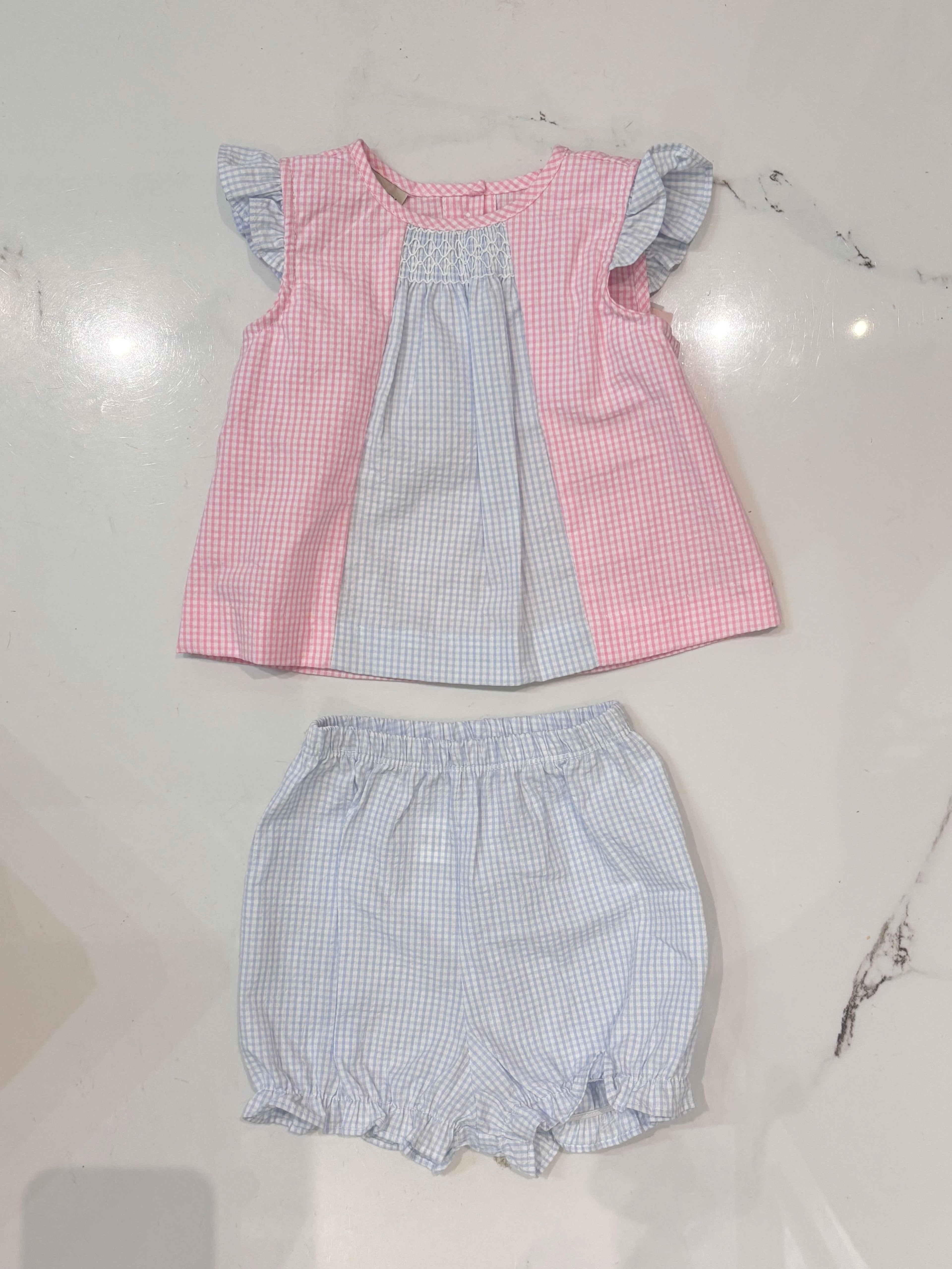 Marco & Lizzy Baby Girl Pink and Blue w/Diaper Cover