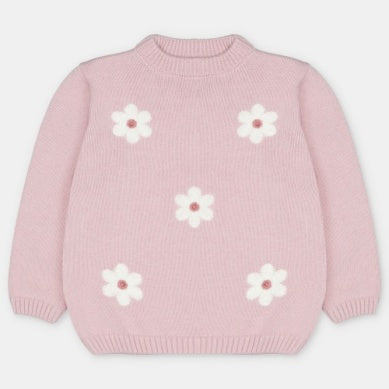 Martin Aranda : Sweater w/Flower in Sweater Knit Cotton Blend - Lena