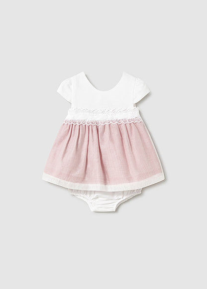 MAYORAL: TAUPE and White DRESS with Bloomers
