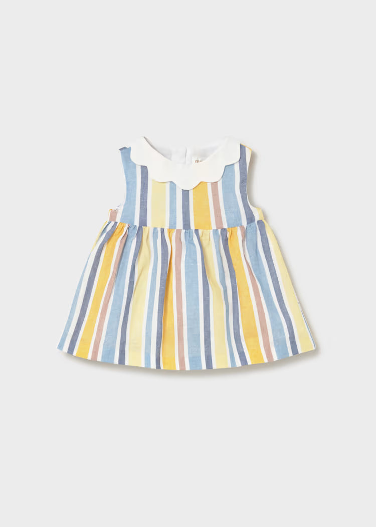 Mayoral: Newborn dress with striped linen