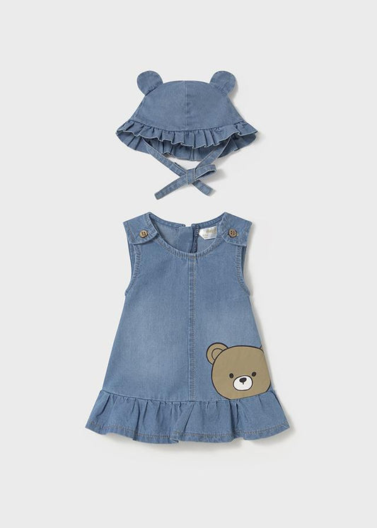 MAYORAL: WESTERN BEAR JEAN DRESS W/HAT