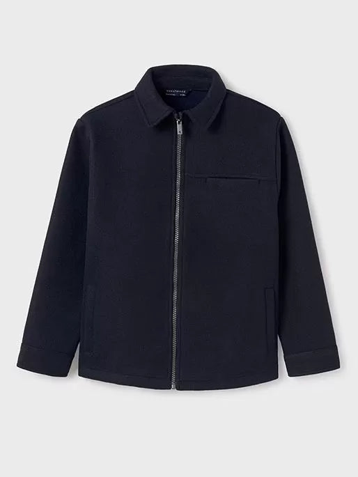NUKUTAVAKE: BLACK POLO ZIP-UP JACKET