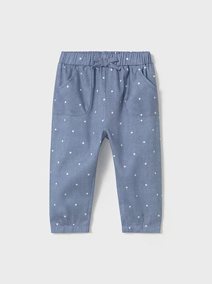 MAYORAL: GIRLS DENIM POLKA DOT PANTS